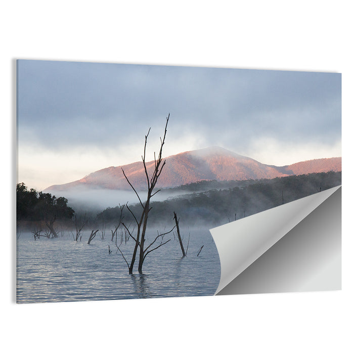 Lake Eildon Morning Mist Wall Art as a poster print