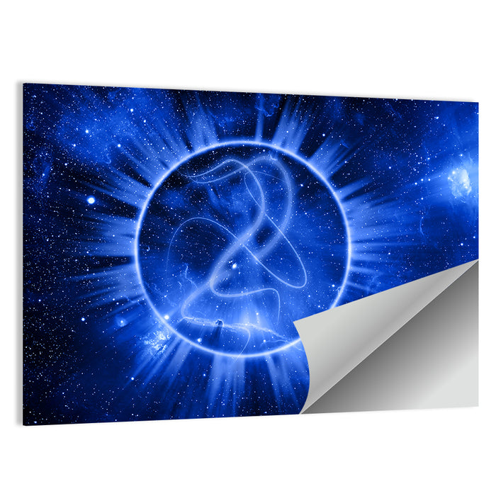 Cosmic Rays Over Blue Nebula Wall Art as a poster print