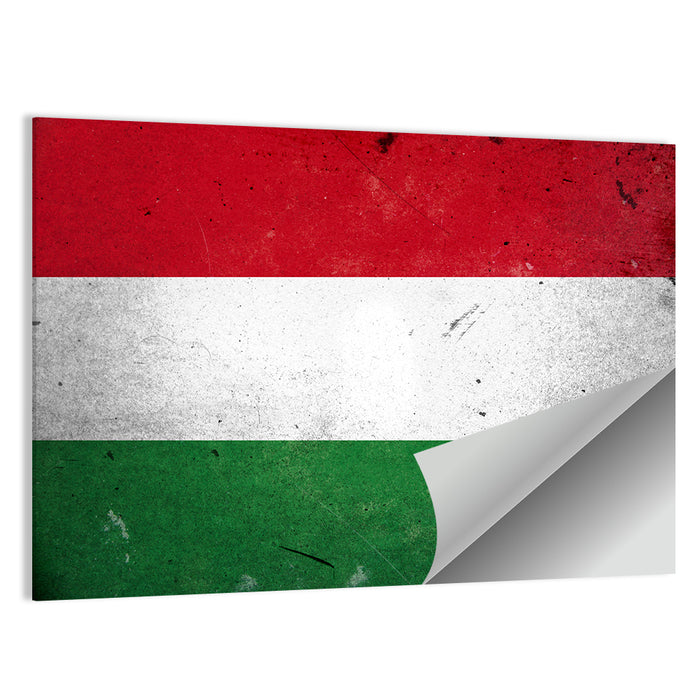 Vintage Hungarian Flag Wall Art as a poster print