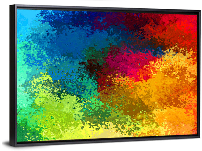 Diagonal Rainbow Gradient Wall Art as a framed canvas