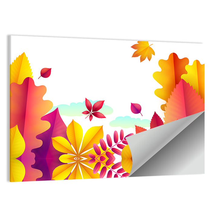 Autumn Leaves Botanical Illustration Wall Art as a poster print