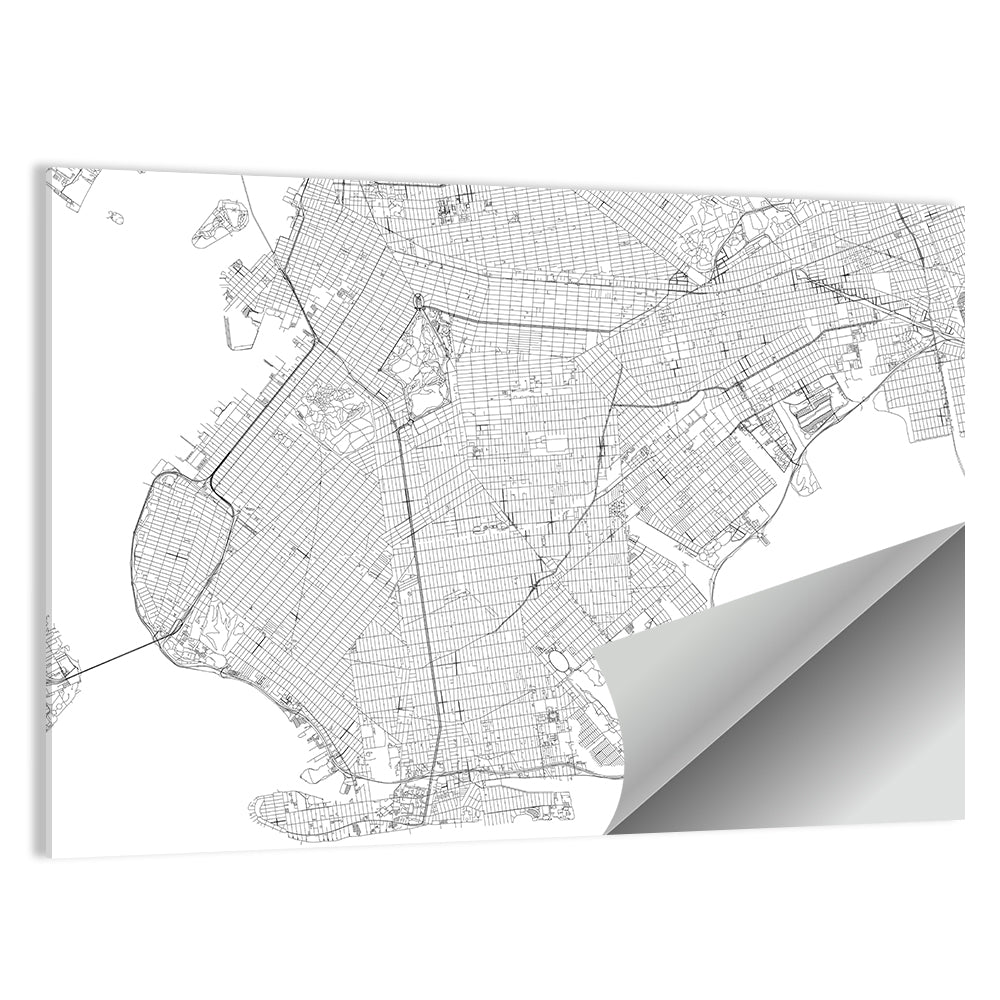 Brooklyn City Map Wall Art