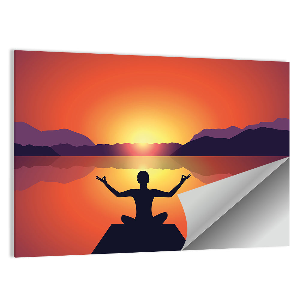 Peaceful Meditation Silhouette Wall Art