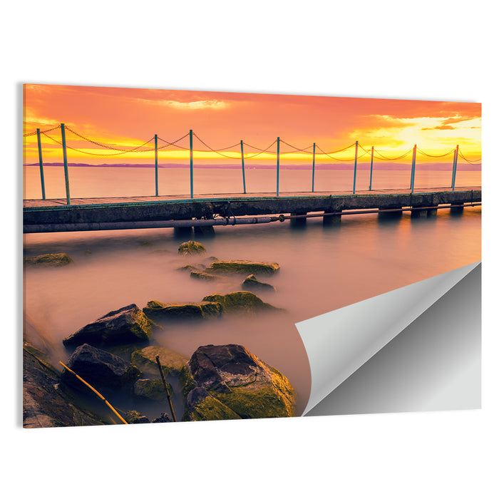 Lake Balaton Sunset Pier Wall Art as a poster print