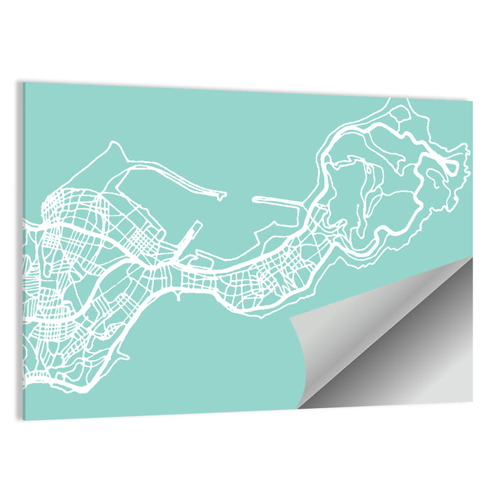Ceuta City Map Wall Art as a poster print