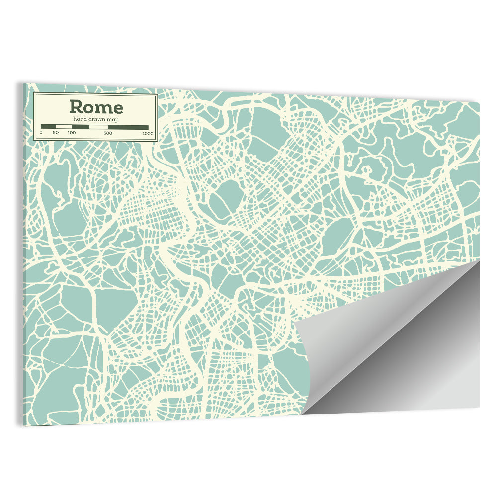 Rome City Map Wall Art