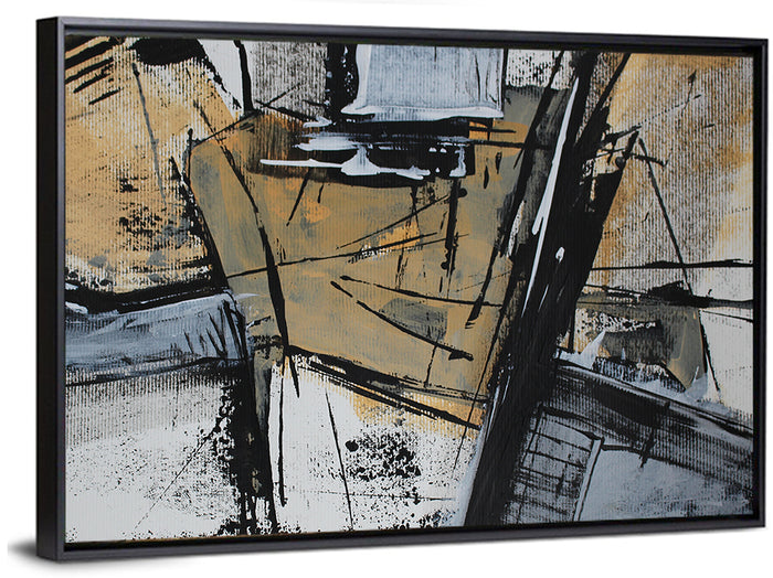 Layered Geometric Texture Wall Art as a framed canvas