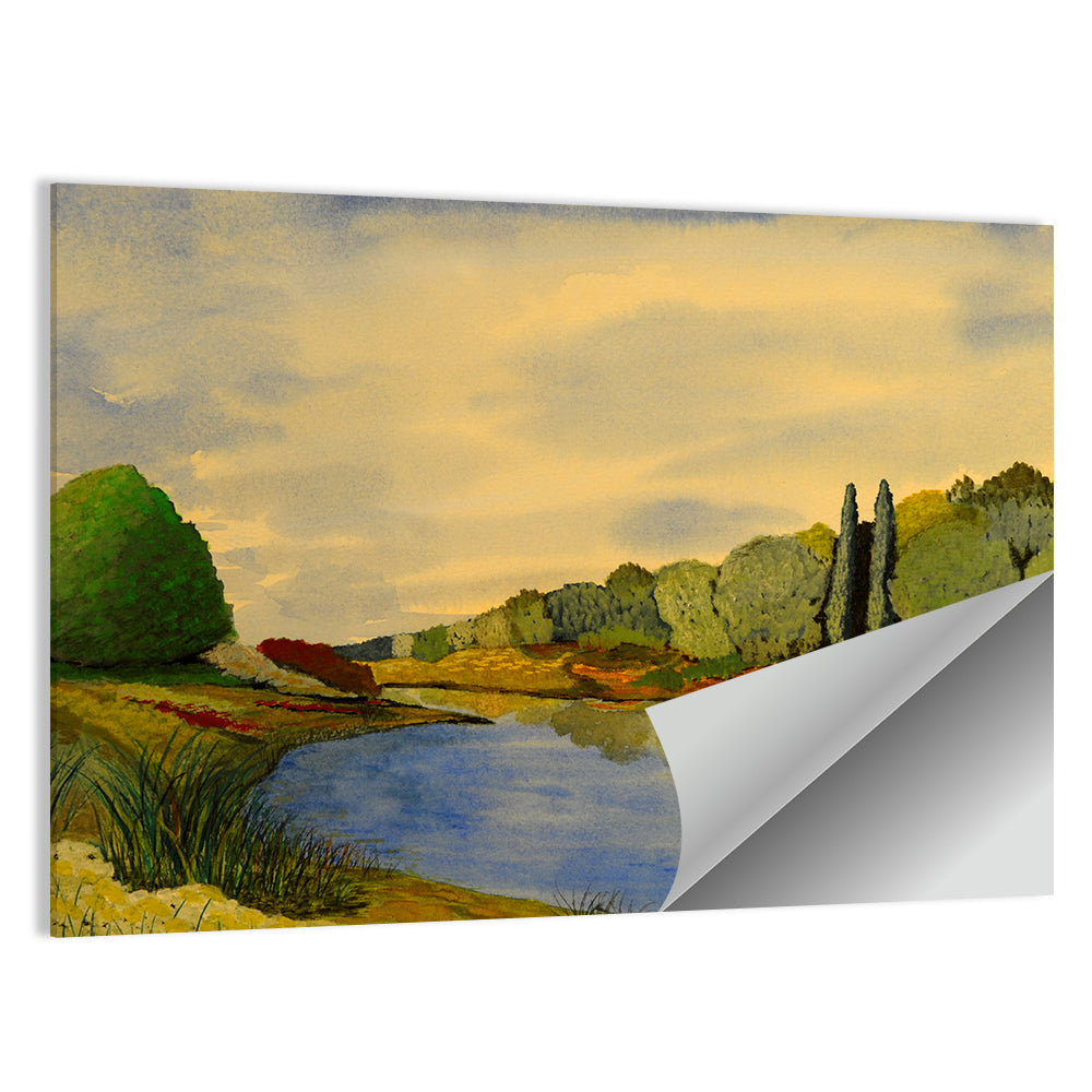 Scenic Autumn Lake Wall Art