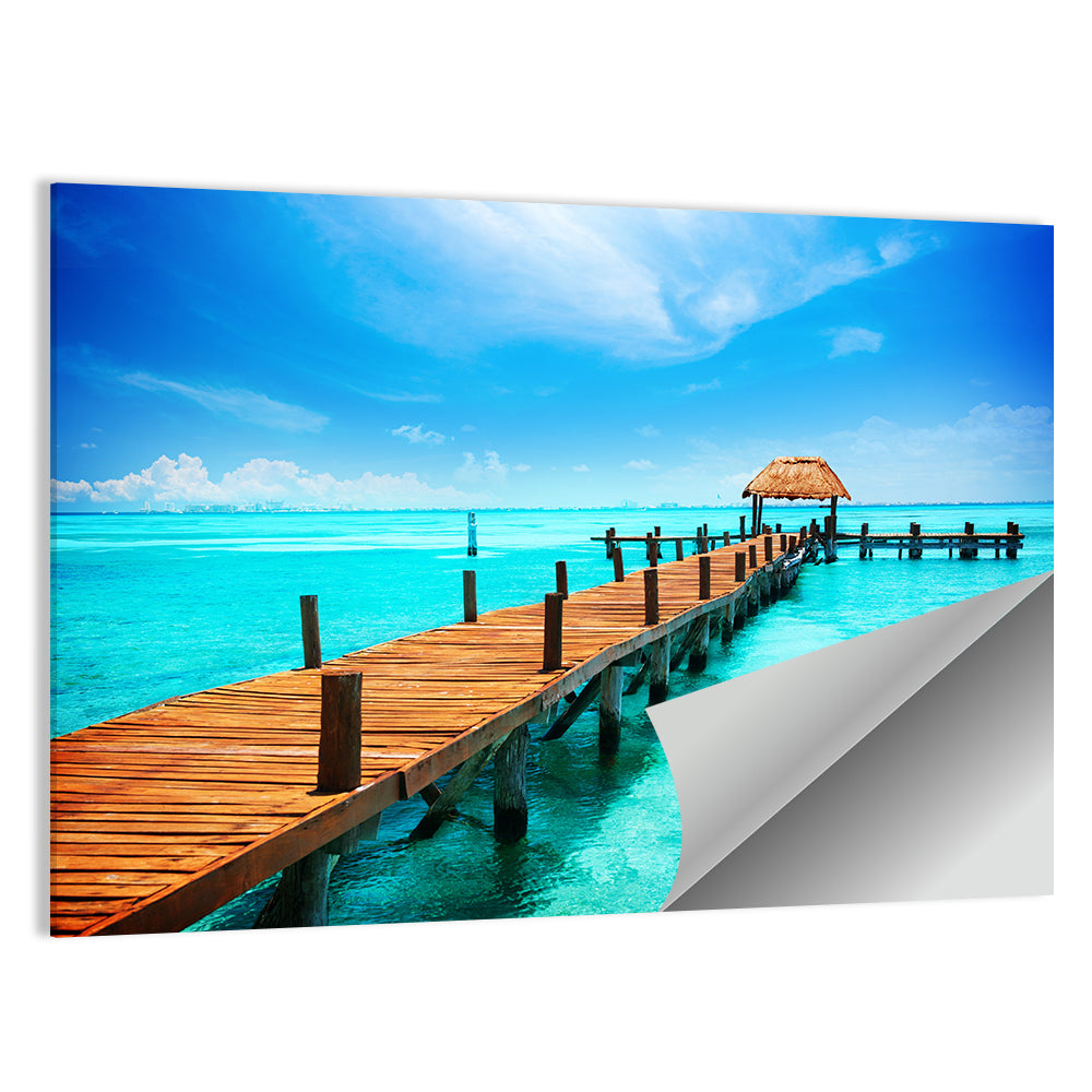 Tropic Paradise Jetty On Isla Mujeres Mexico Wall Art