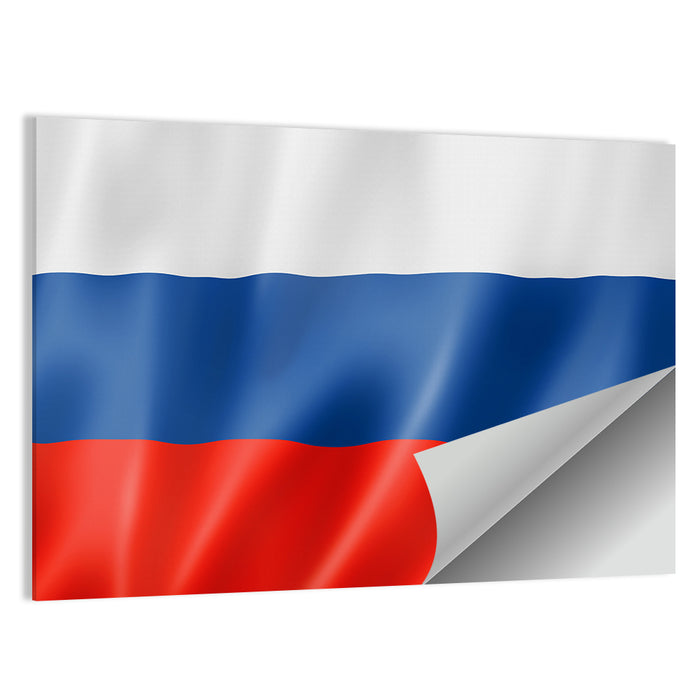Russian Tricolor Flag Wall Art as a poster print