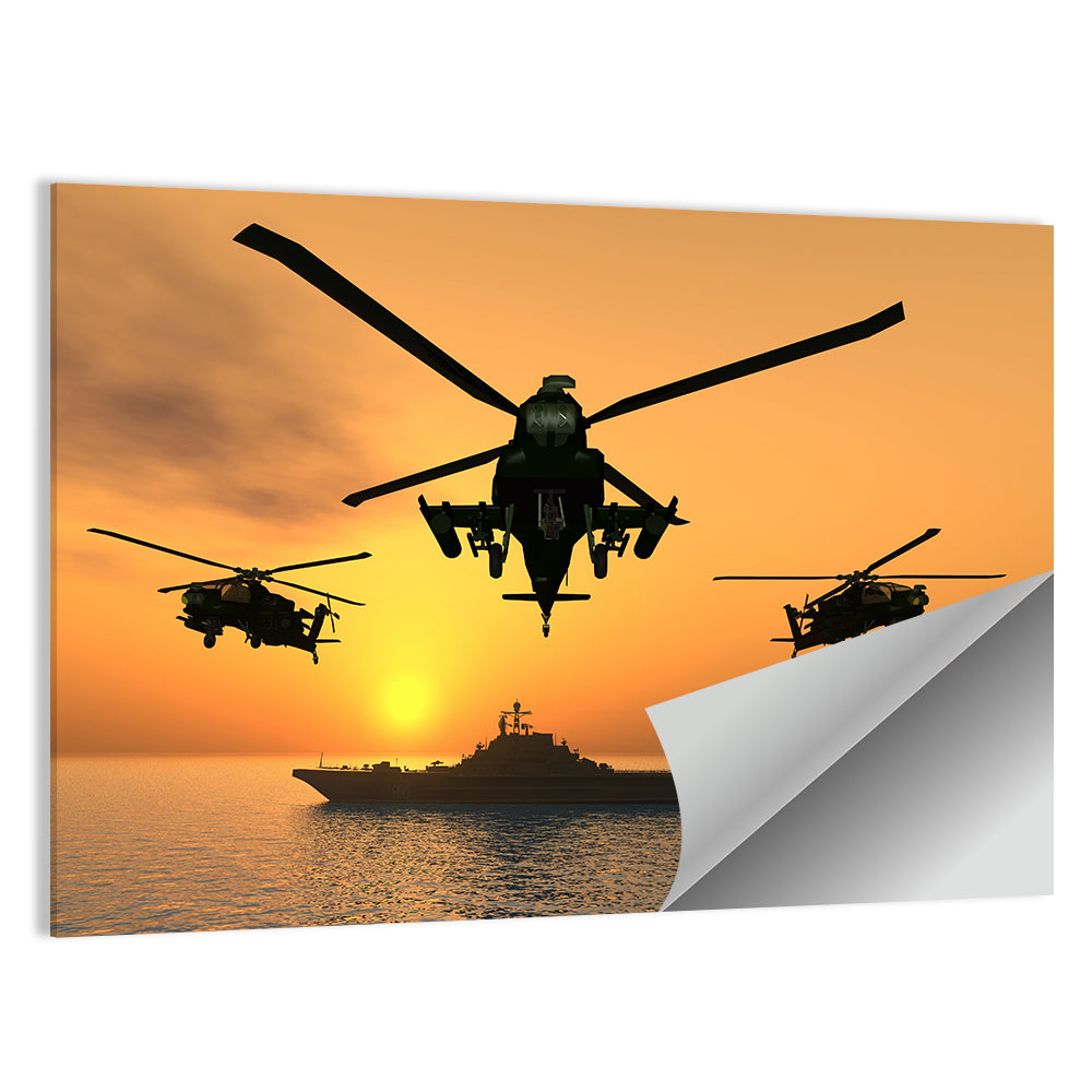 Apache Helicopter Wall Art