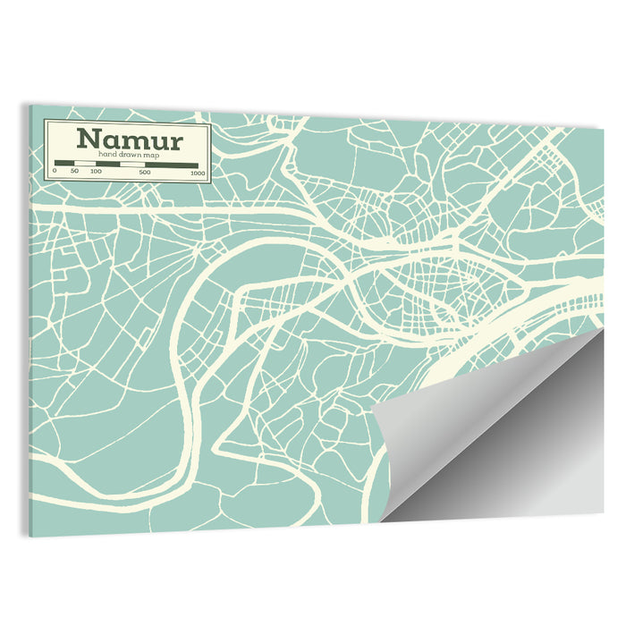 Namur Aerial Map Wall Art as a poster print