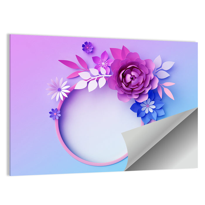 3d Neon Paper Flowers Wall Art as a poster print