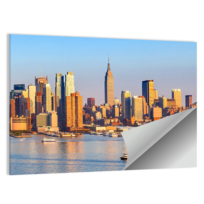 Manhattan Sunrise Over Harbor Wall Art as a poster print