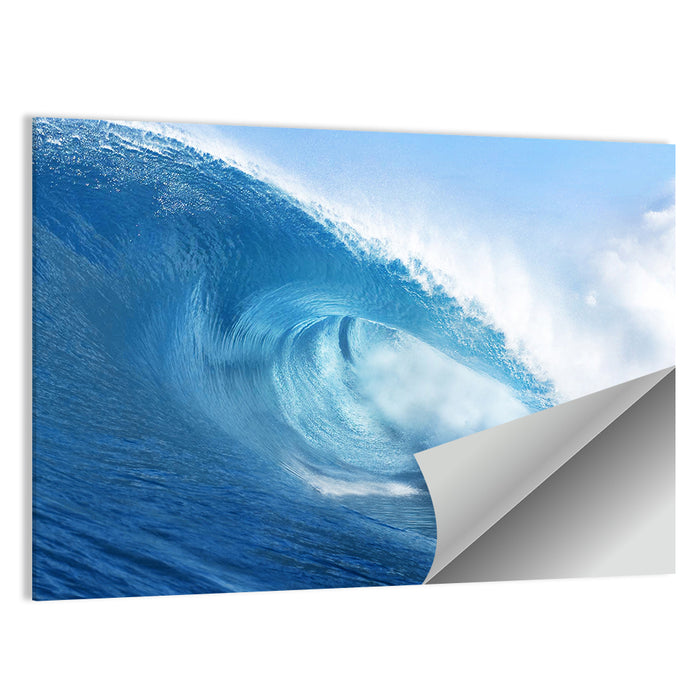 Blue Surf Barrel Wall Art as a poster print