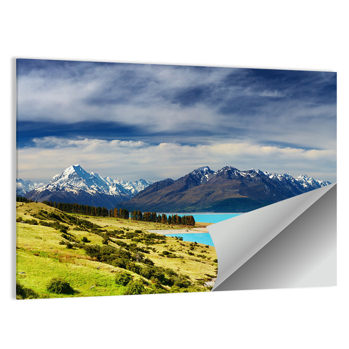Mount Cook Over Lake Pukaki Wall Art as a poster print