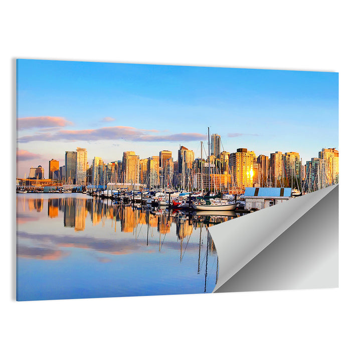 Vancouver Coal Harbour Sunset Skyline Wall Art as a poster print