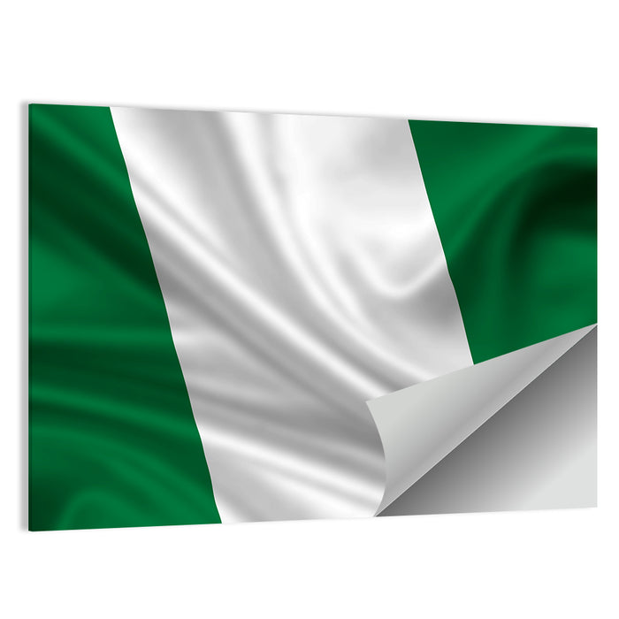 Nigerian Flag with Rippled Texture Wall Art as a poster print