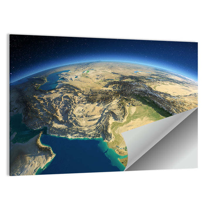 South Asia Topographic Map Wall Art as a poster print