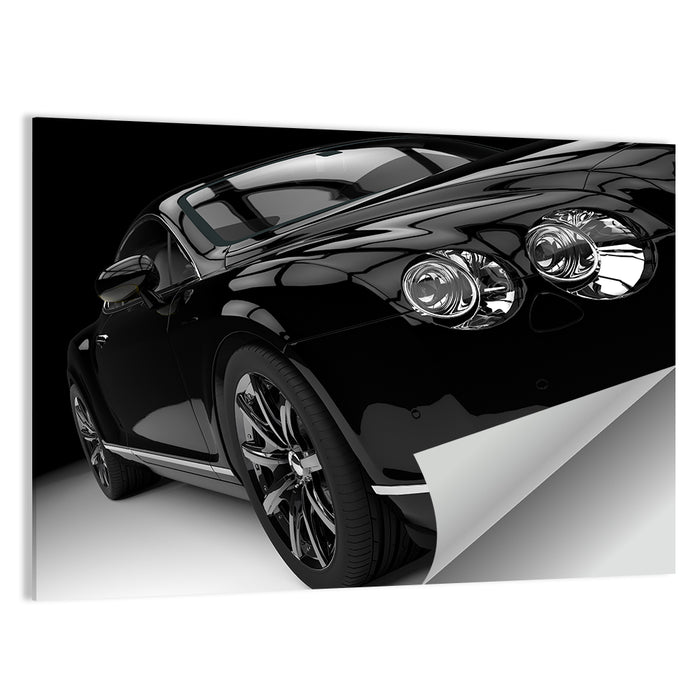 Black Luxury Car Close-up Wall Art as a poster print