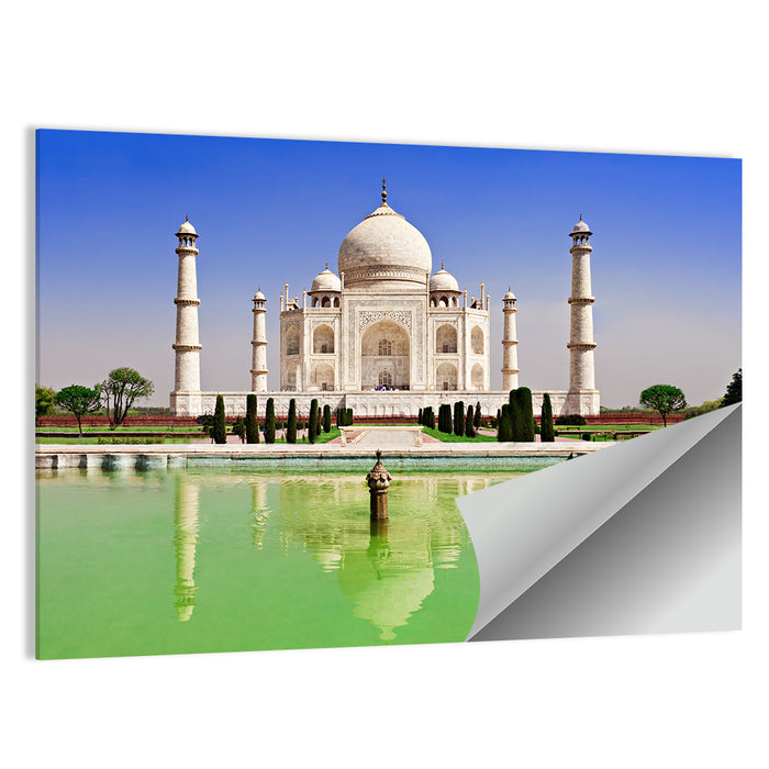 Taj Mahal Day Reflection Wall Art as a poster print
