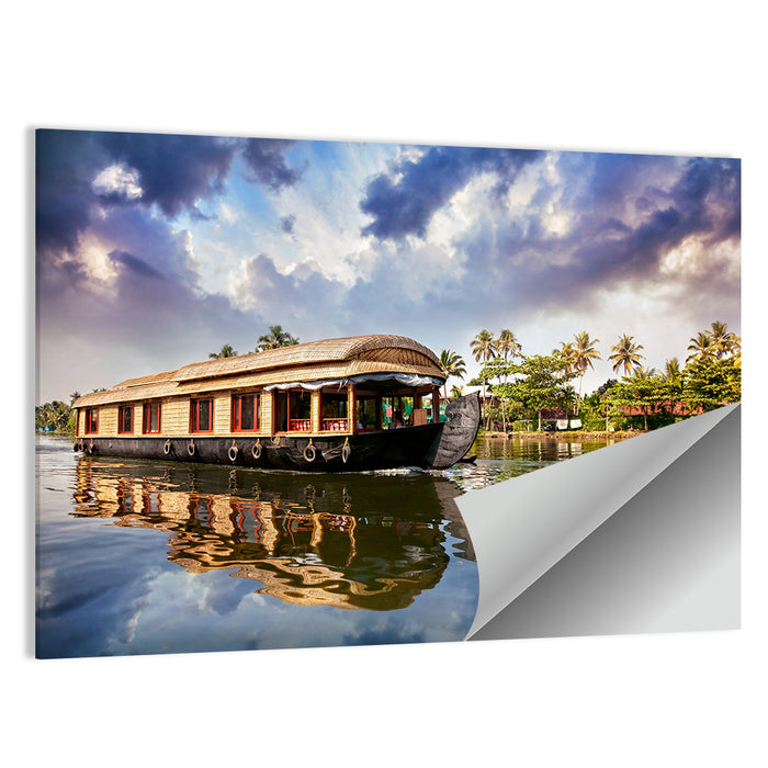 Alleppey Houseboat, Kerala Backwaters Wall Art as a poster print