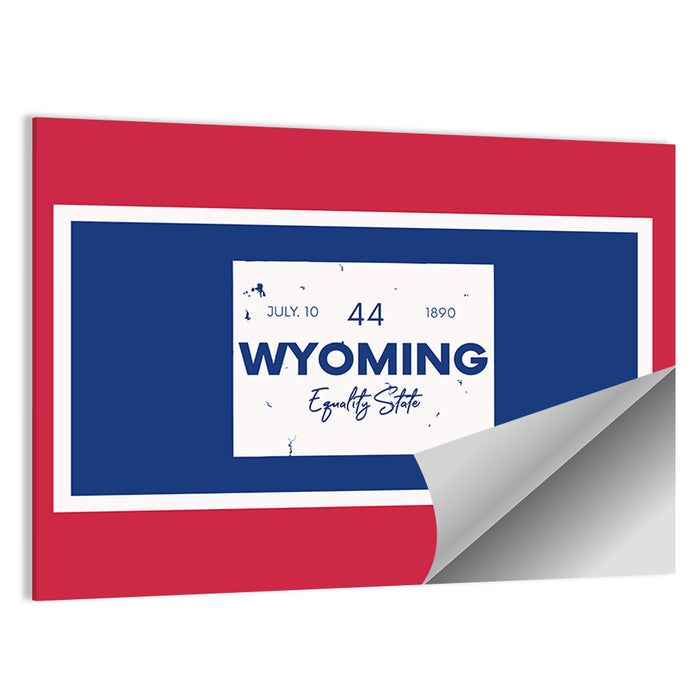 Wyoming Typographic Map Wall Art as a poster print
