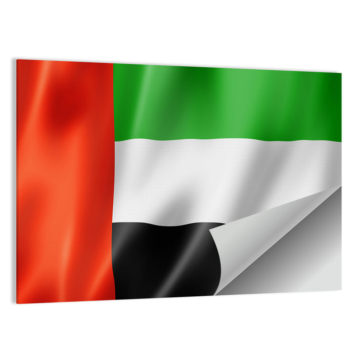 UAE Flag Waving Wall Art as a poster print