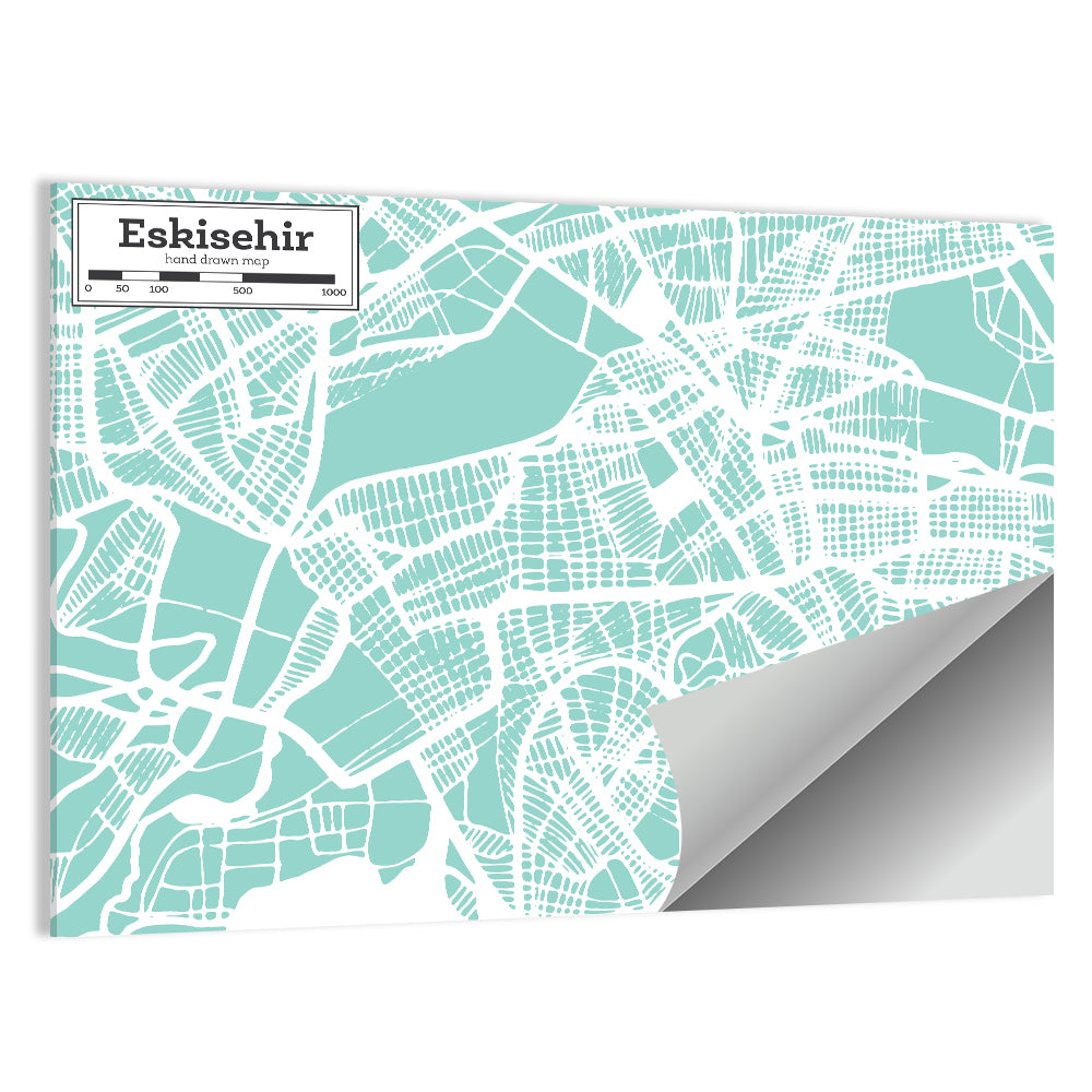Eskisehir City Map Wall Art