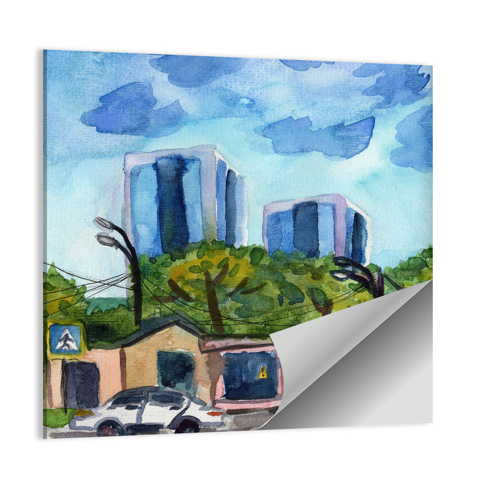 Business Center Sketch Wall Art
