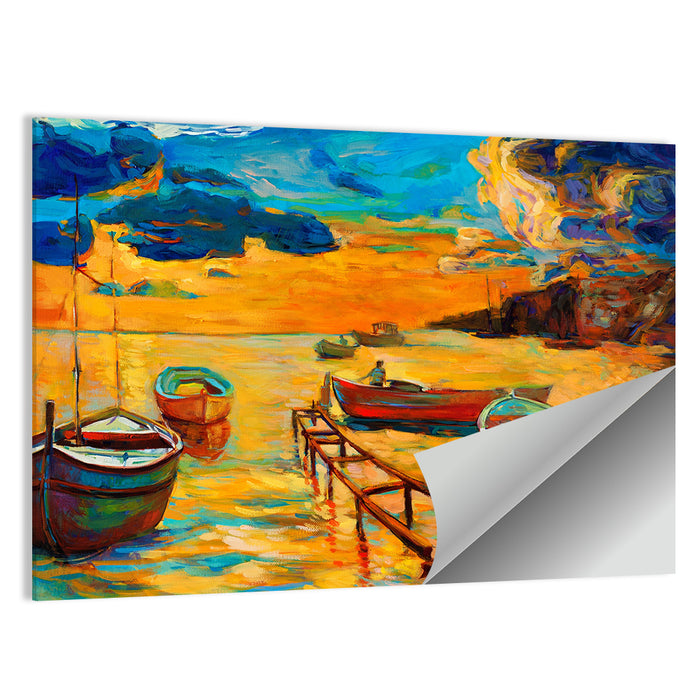 Wooden Pier at Sunset Wall Art as a poster print