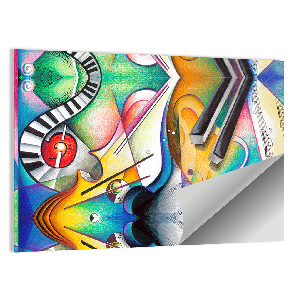 Hand Drawn Music Concept Wall Art