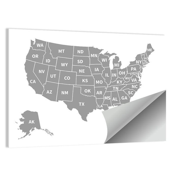 United States Map Wall Art as a poster print