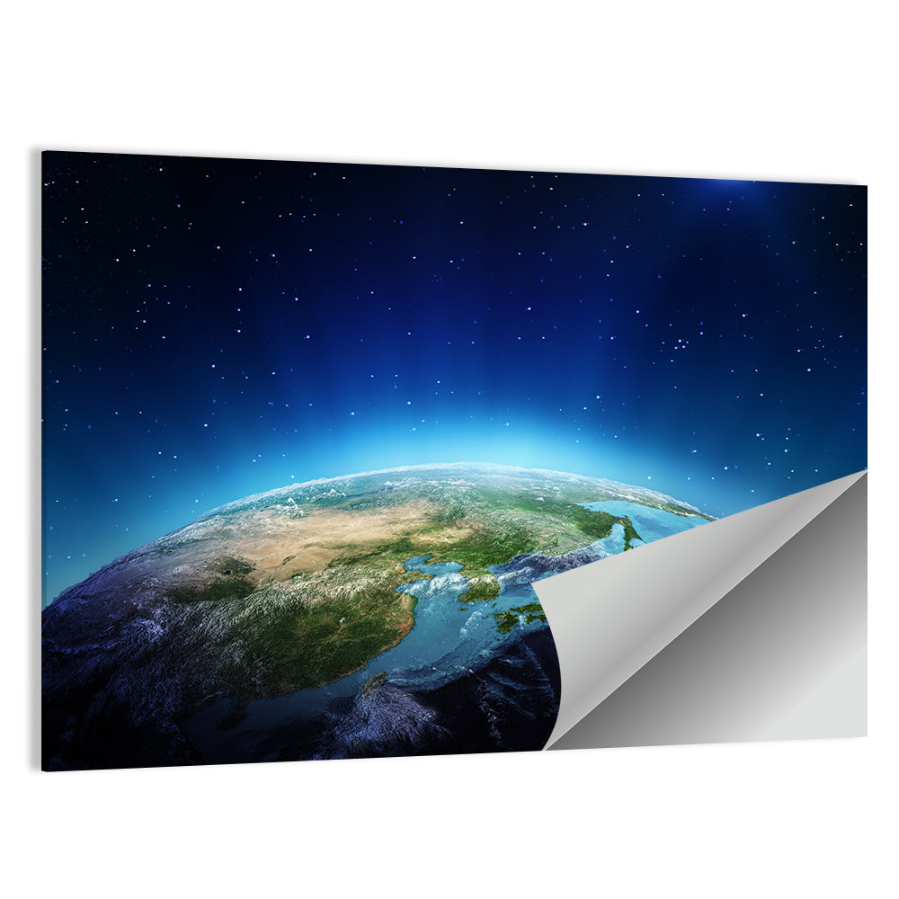 Japan & China From Space Wall Art