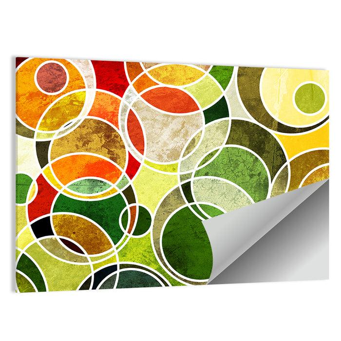 Layered Grunge Circles Wall Art as a poster print