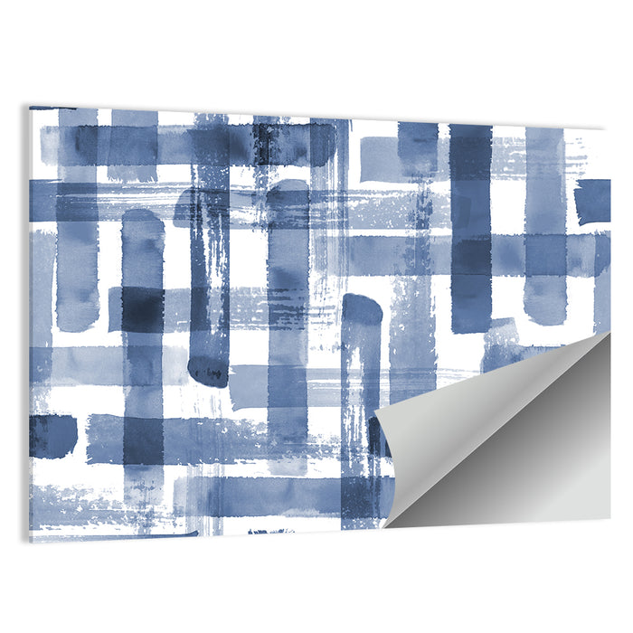 Indigo Brushstrokes Grid Wall Art as a poster print