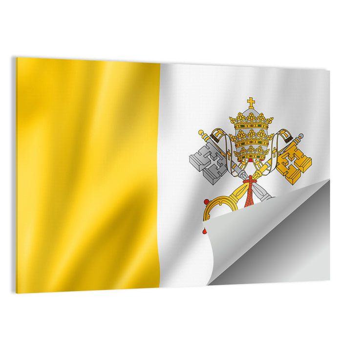 Vatican City Flag with Papal Emblem Wall Art as a poster print