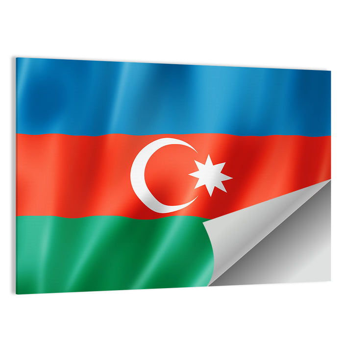 Azerbaijan Flag Wall Art as a poster print