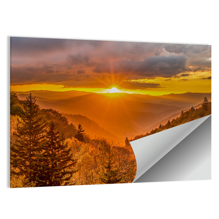 Great Smoky Mountains Sunrise Wall Art as a poster print
