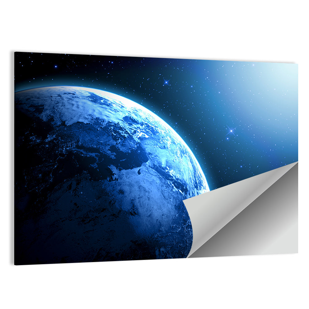 Planet Earth in Space Wall Art, poster print, landscape