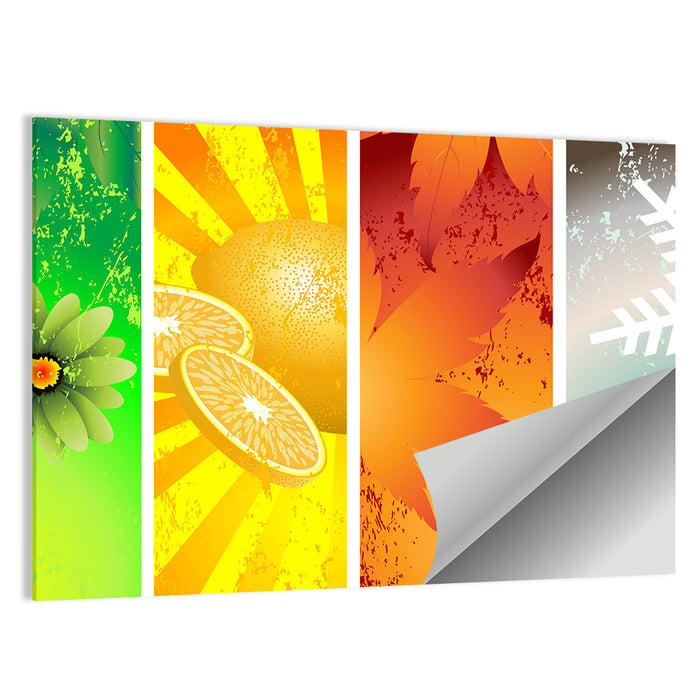 Four Seasons Quartet Wall Art as a poster print