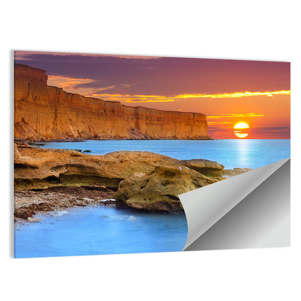 Sunset At Coast Of Algarve Region Portugal Wall Art