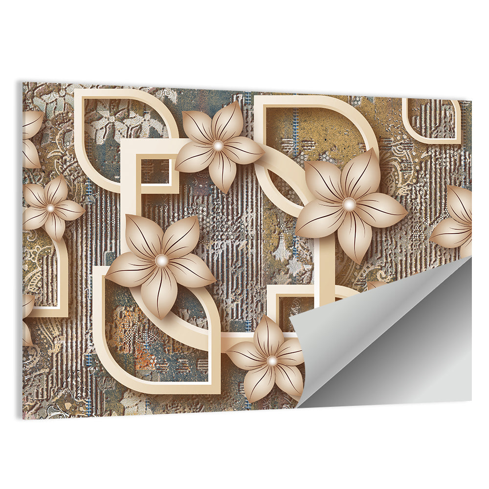 Flower With Circles Wallpaper Wall Art