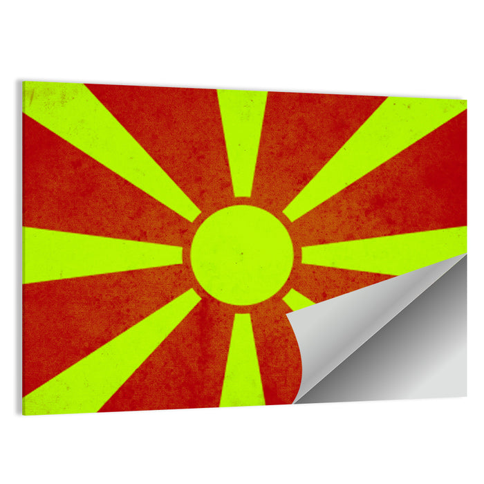 Macedonian Sunburst Graphic Wall Art as a poster print