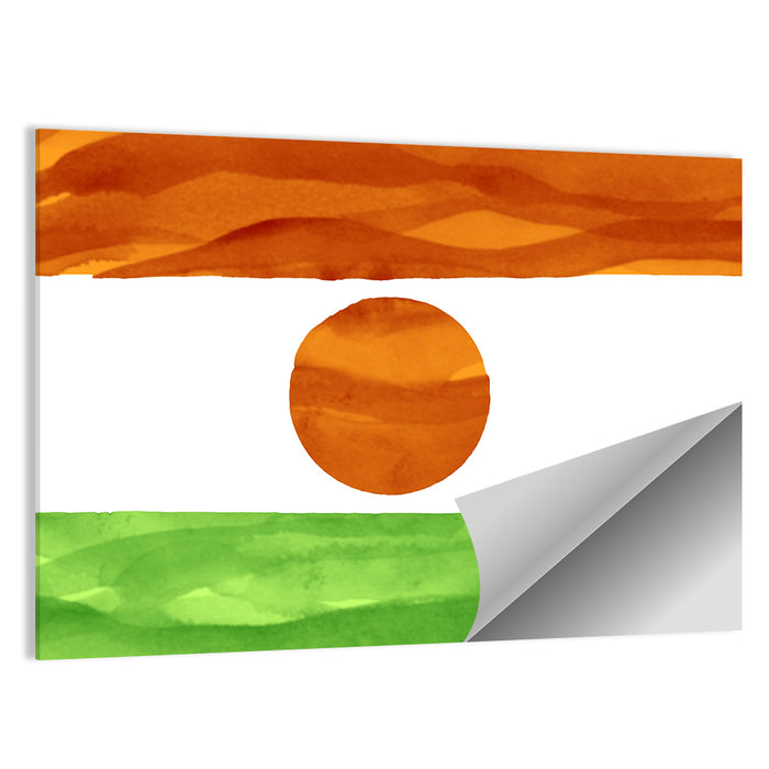 Niger Flag Watercolor Tricolor Wall Art as a poster print