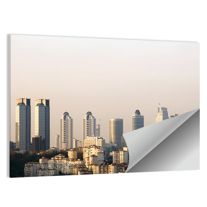 Istanbul Levent Skyline at Golden Hour Wall Art as a poster print