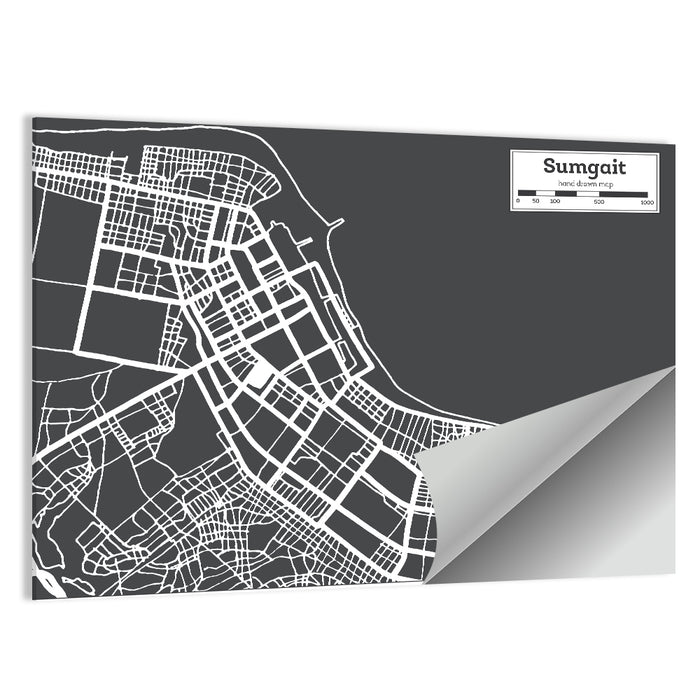 Sumgait City Map Wall Art as a poster print