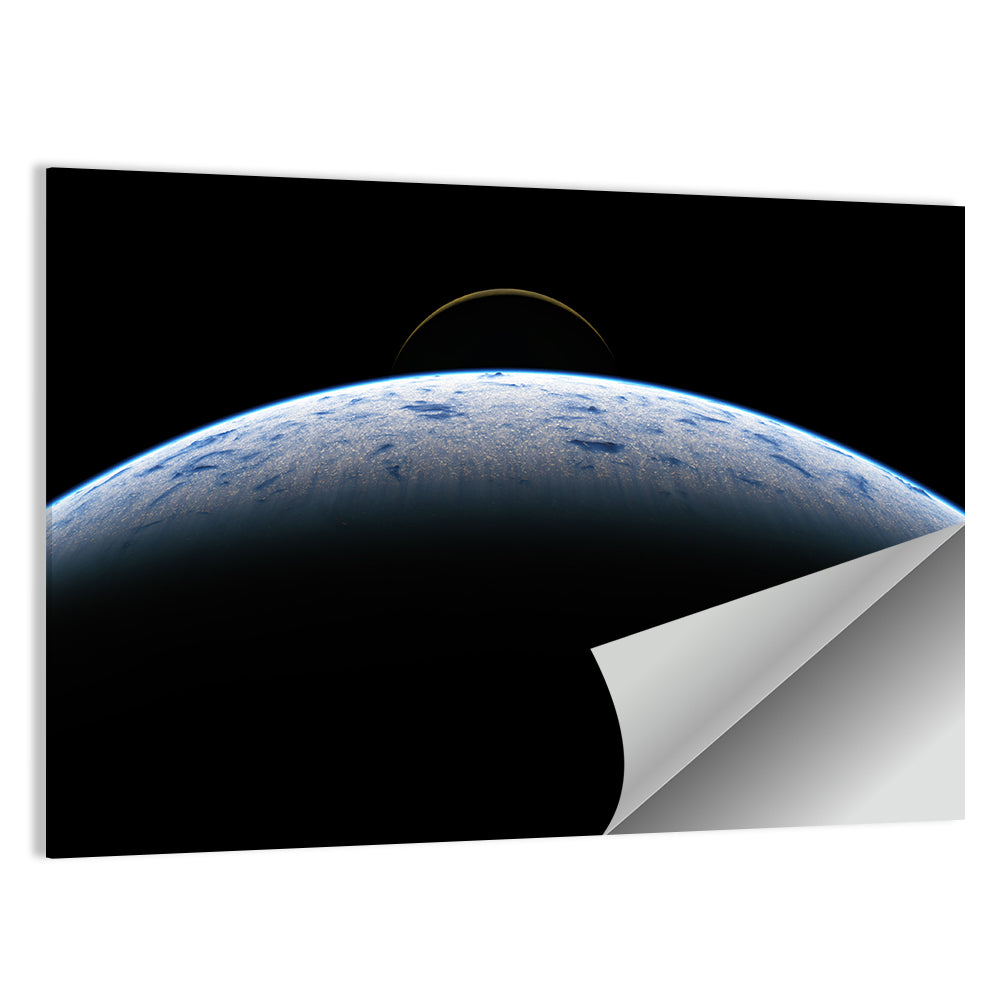 Earth & Moon From Space Wall Art