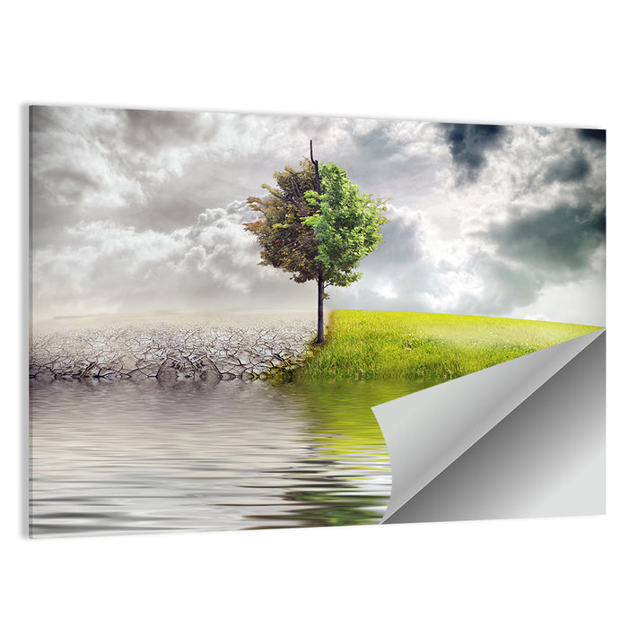 Tree Between Life and Decay Wall Art as a poster print