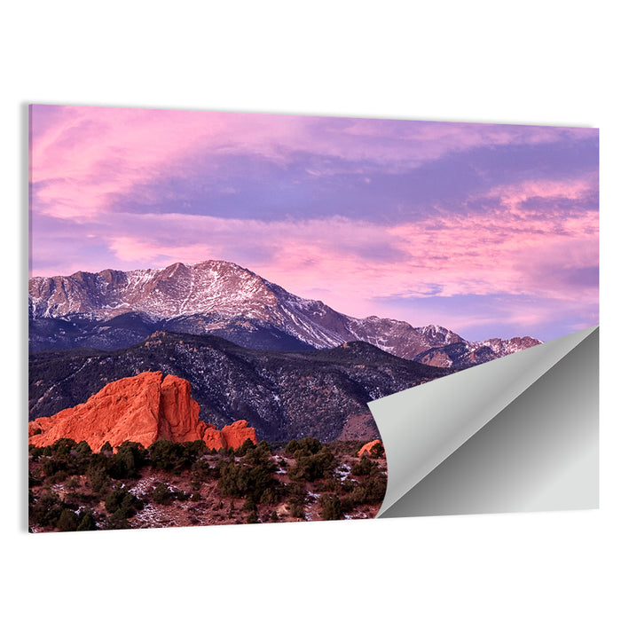 Pikes Peak at Purple Dusk Wall Art as a poster print